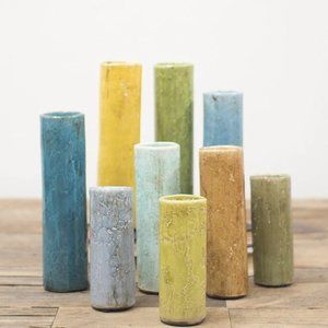Kalalou Multicolored Ceramic Bud Vases - Set of 9